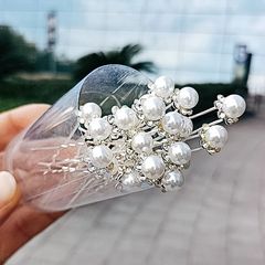 Hairpin new style hairpin U-shaped pearl set hairpin plate hair fork bride wedding braided hair headdress