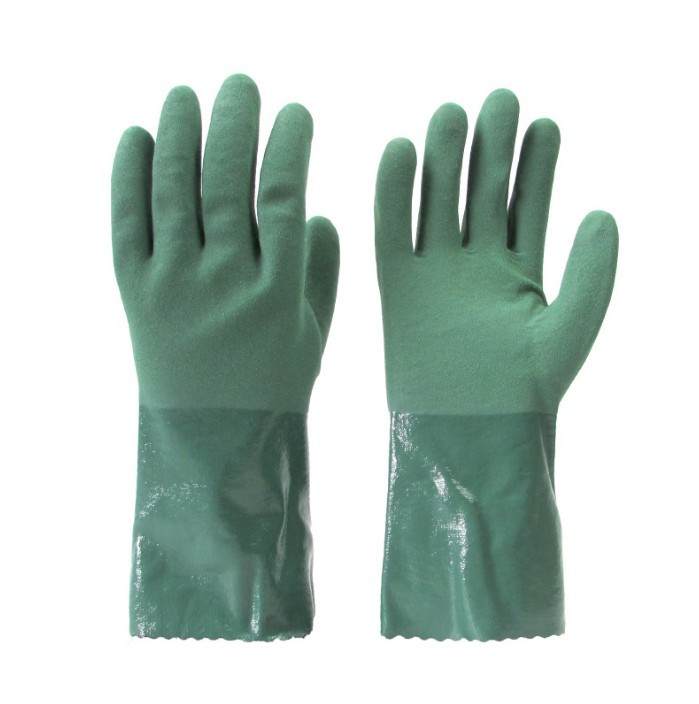 东亚DN339丁腈耐油防酸碱手套棉内衬（绿） 30cm长