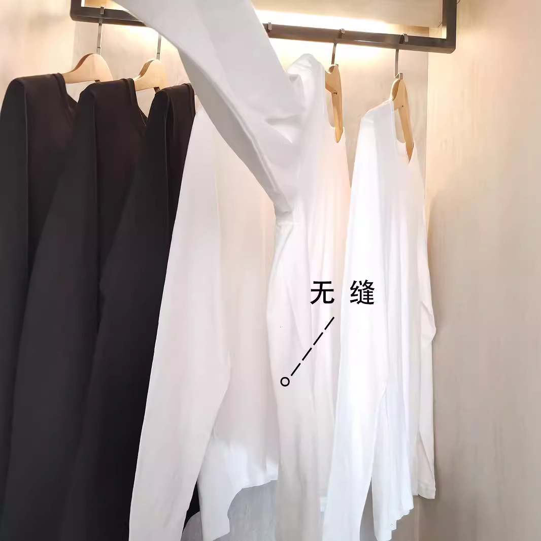 新款220克重磅长袖t恤男女款新疆棉宽松纯色打底衫直播批发印花