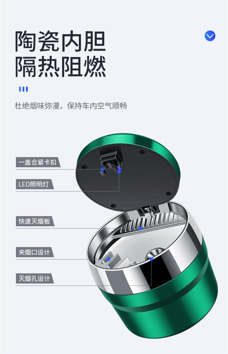 Car Ashtray with Cover, Automatic Creative Stylish, Trendyy Anti-fly Ash, High-end Artifact, Car Interior Supplies