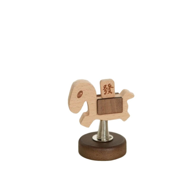 Baigu フェイスリフト (すぐに金持ちになる) 無垢材カーアクセサリー デスクトップ装飾品 お土産 ポニー 木製工芸品|undefined