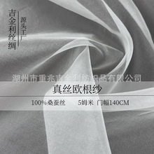 桑蚕丝丝绸真丝 素色5姆米真丝欧根纱 绣花手绘底部DIY硬挺感布料