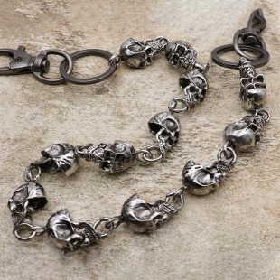 Cross-border Hot Selling Ghost Head Waist Chain Men's Skull Head Waist Chain Clothes Decoration Hip-hop Personalized Metal Pants Chain Jewelry