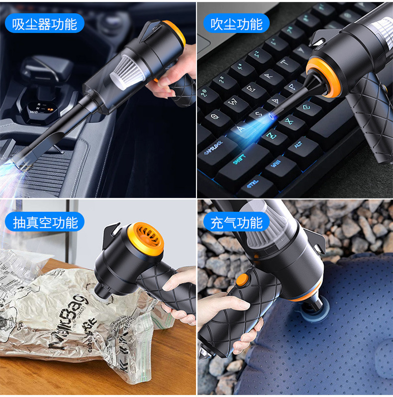 Car vacuum cleaner with powerful suction, super strong, wireless, small handheld model for use in cars and homes, dual-purpose, high-power
