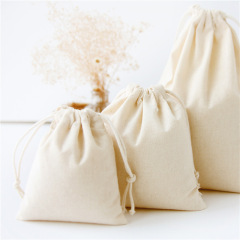 N185 wholesale cotton bag solid color drawstring bag diy drawstring bag home storage bag