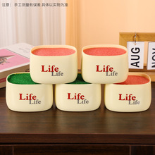 厂家北欧life仿真花盆仿陶瓷花瓶泡沫植绒塑料盆教师节礼品盆桌面