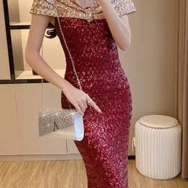 跨境欧美晚宴包闪亮片手拿包婚礼伴娘包晚会包礼服包单肩斜挎包