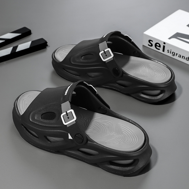 Nuevo estilo de los hombres, ligero, cómodo, tendencia, moda, ocio diario, punta redonda, color a juego, transpirable, zapatos con agujeros para hombres Baotou