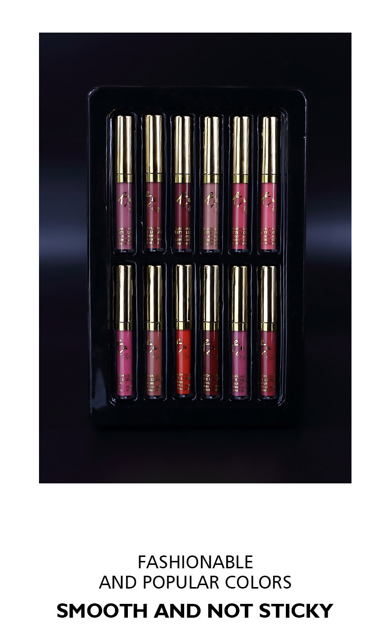 Langmanni 12-color matte Lip Gloss set, matte lip gloss Amazon Lipstick set undefined