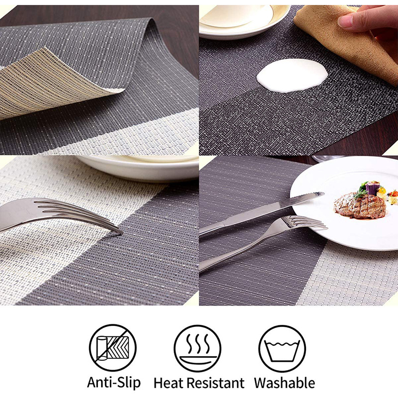 Estilo nórdico color matching placemat creativo fácil de limpiar de PVC placemat hogar hotel restaurante Montaña Rusa transfronteriza logotipo personalizado