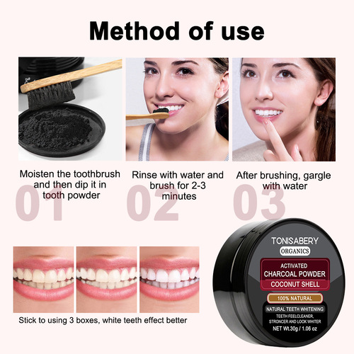 Wholesale tooth stain removal, bad breath tooth powder, coconut shell, whitening tooth cleaning powder, calculus removal tooth powder