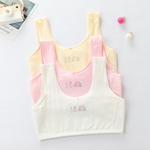 Developmental girls underwear vest junior high school students 12-14-16 years old girls and boys pure cotton bra