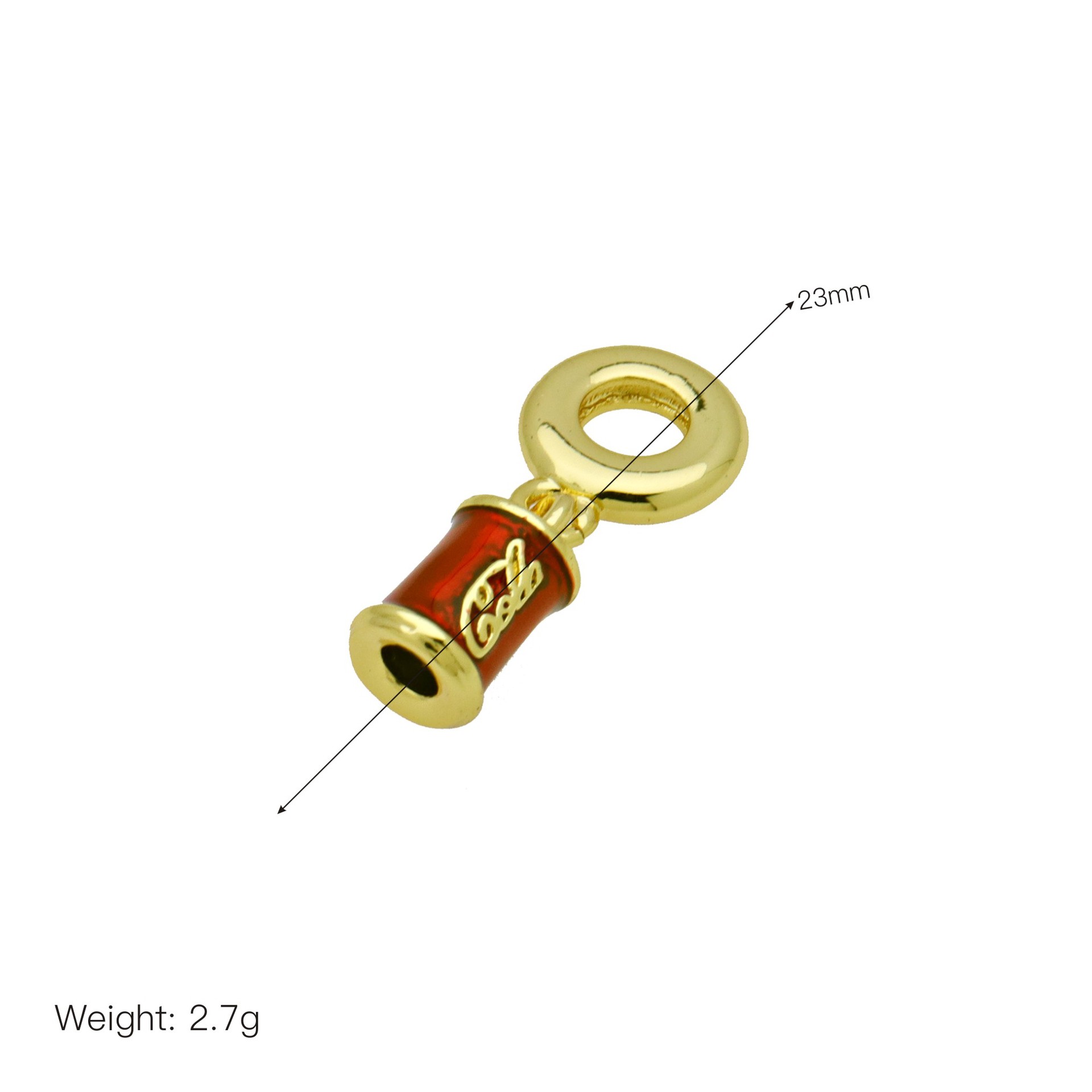 Enamel, Plating Design 1 Piece 23mm 27MM 31mm Copper 18K Gold Plated Can Wine Bottle Pendant