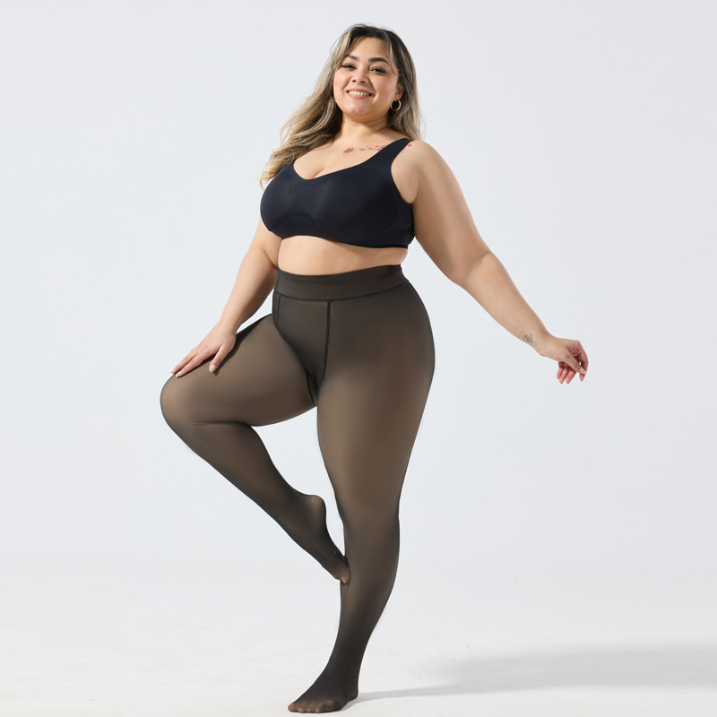 Ventas transfronterizas calientes negras lavados con agua suaves pantalones de una sola mujer grande invierno y otoño engrosado para aumentar las pantalones de peluche