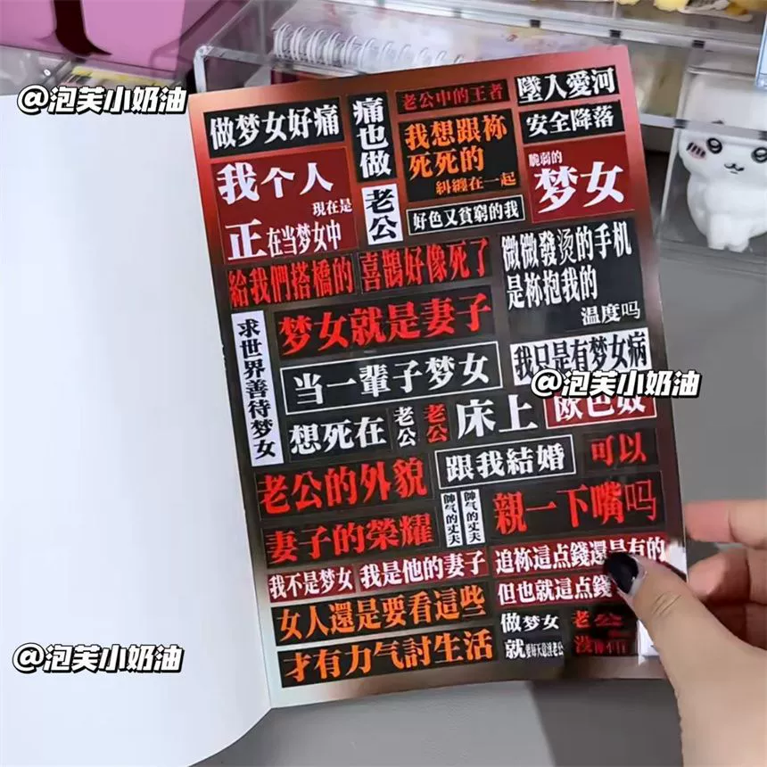 Тот же стиль, что и в Xiao Hongshu, Xiao S, не должен быть близким знакомым, даже наклейки для выхода, материал для книжного DIY-бука, наклейки для противоположного пола