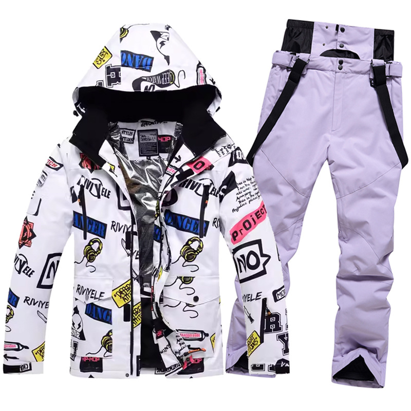 ski suits for men, windproof, waterproof, warm and breathable, one piece delivery, single and double board skiing clothes and pants_voghion.com