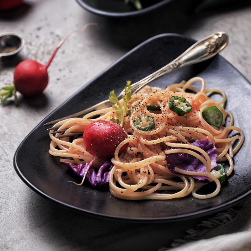 Western plate, steak plate, tableware, European large plate, creative ceramic plate, foreign trade pasta plate, pasta plate