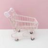 Spot Douyin same ins -hearted pink supermarket small cart iron mini shopping cart