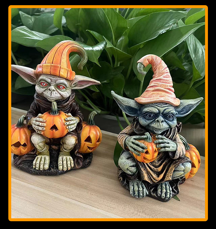 Cartoon Style Cute Funny Pumpkin Synthetic Resin Garden Ornaments display picture 2