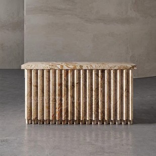 Light Luxury High-end Front Desk Reception Desk Sales Office Modern Hotel Welcome Bar Natural Marble Entrance