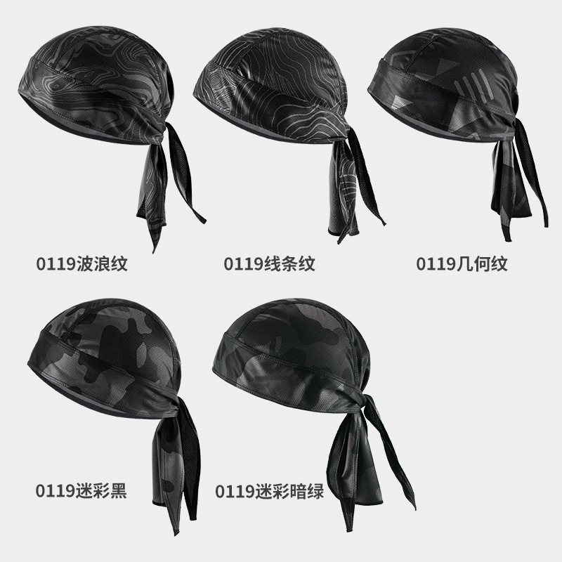 New Cross-Border Pirate Turban Hat Thin Breathable Outdoor Cycling Motorcycle Baotou Hat Sweat-Absorbent Quick-Drying Hat Men's Style