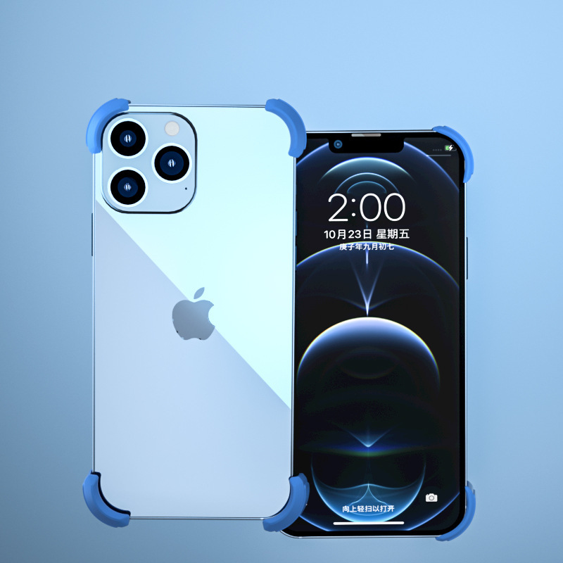 Aplicable a Apple 13 caso de teléfono 12 ProMax marco protector de ángulo mini silicona todo incluido lente protector de lucha libre