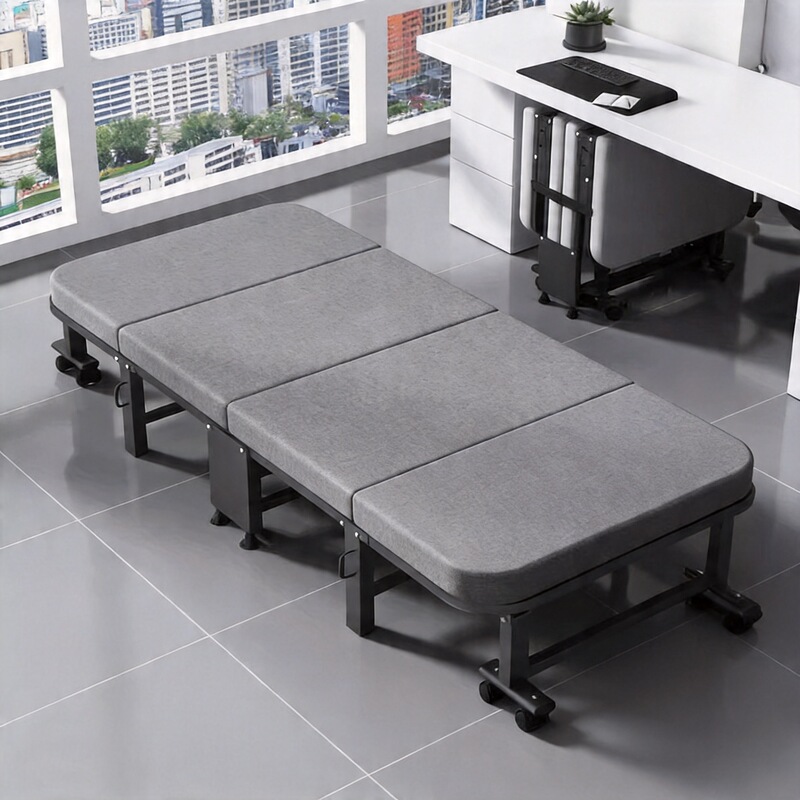 Folding Bed for Work and Rest, Portable, Compact, with Wheels, Thickened and Reinforced, Suitable for Office and Company Use, Hard Board, Spine-Protecting Folding Bed for Work and Rest, Portable, Compact, with Wheels, Thickened and Reinforced, Suitable for Office and Company Use, Hard Board, Spine-Protecting