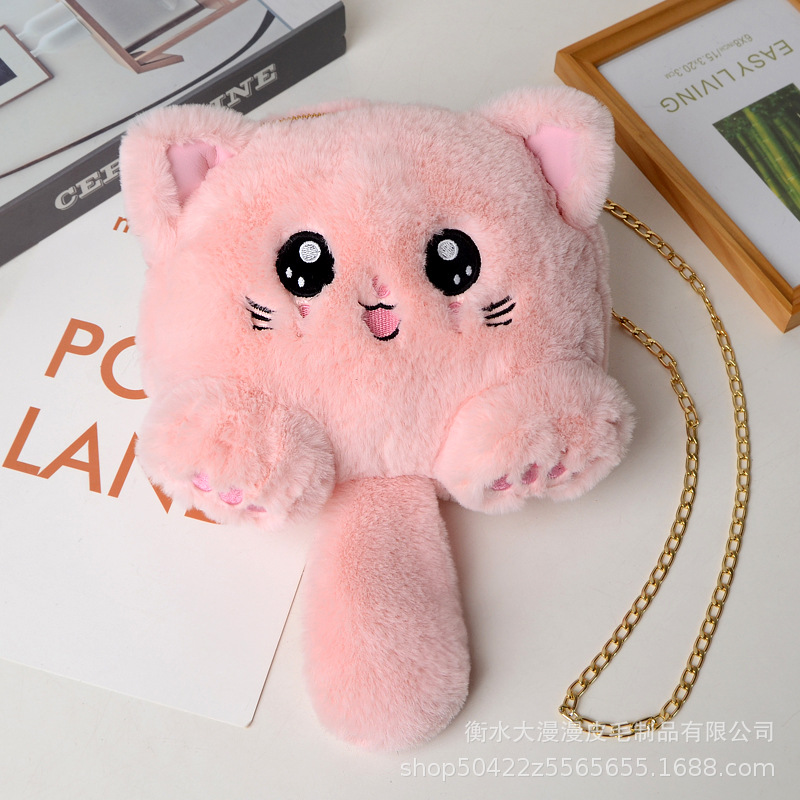 2020 Red Red Red New Korean Fashion Pussycat Bag Lovely Soft Moe Fashion Academy Wind Fluffy Pussycat Bag Mujer marea image 29