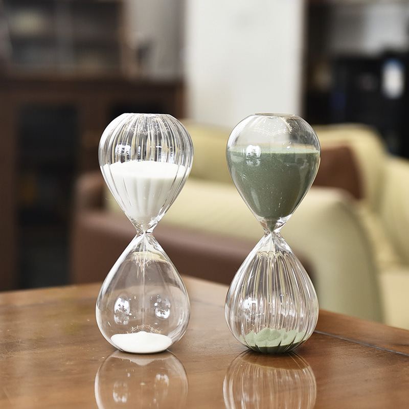 Nórdico hogar de vidrio de colores relojes de arena temporizador regalo creativo decoración para el hogar 30 minutos relojes de arena fábrica al por mayor