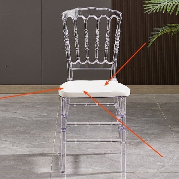 Silla de plástico de cristal sala de bodas de hotel sala de comedor Napoleón silla de actividad al aire libre acrílico transparente sala de banquetes