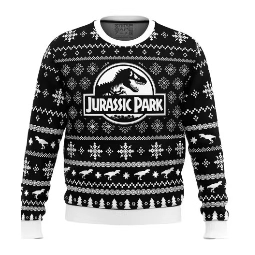 2026 Autumn and Winter Cross-Border Trade Men's Clothing Jurassic Park Christmas Sweatshirt Casual Sports Durable and Comfortable Men's Wear