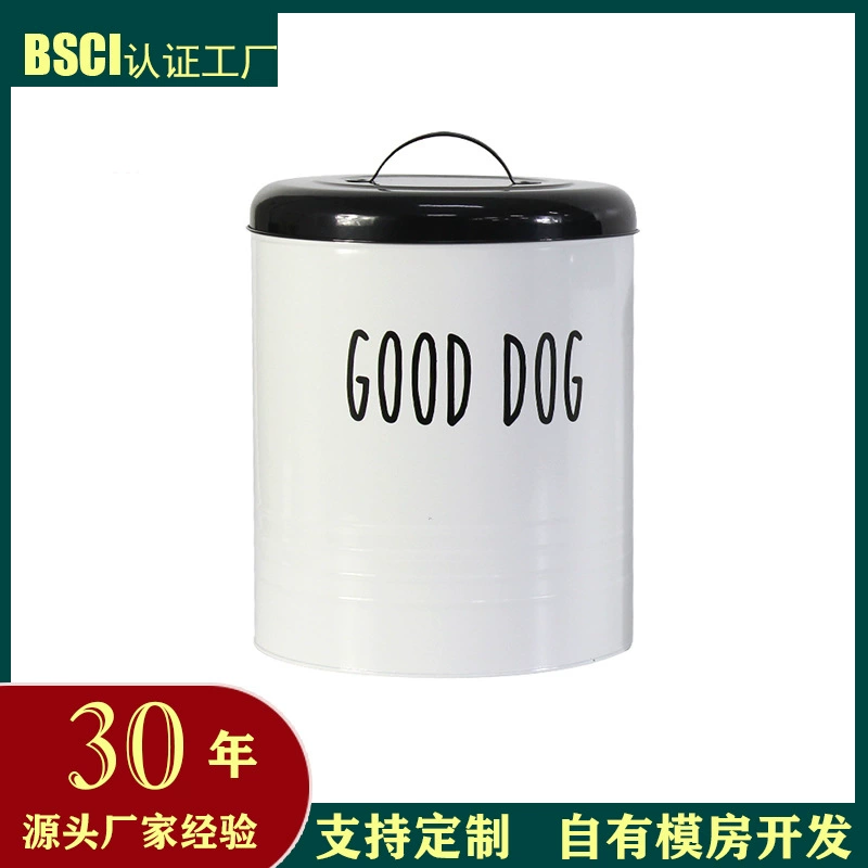 ИСТОЧКА Фабрика круглый корм для домашних животных может Малый Размер Железная трубка для хранения зерна Оцинкованная железная коробка металлический корм для собак может ведро для кошек