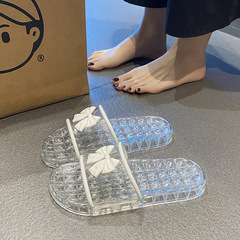 女性の夏の自宅の浴室の入浴用のハイエンドの透明なクリスタルスリッパ、滑り止め、防臭、柔らかい底、多用途でファッショナブルな工場