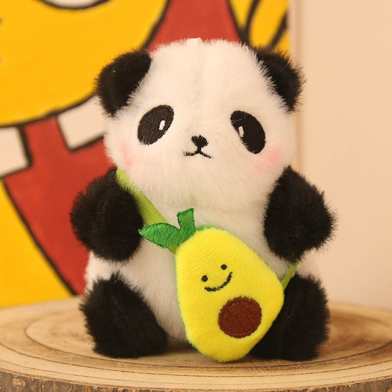 Linda muñeca panda pequeña muñeca de peluche colgante llavero mochila joyería muñeca de juguete regalo de cumpleaños al por mayor