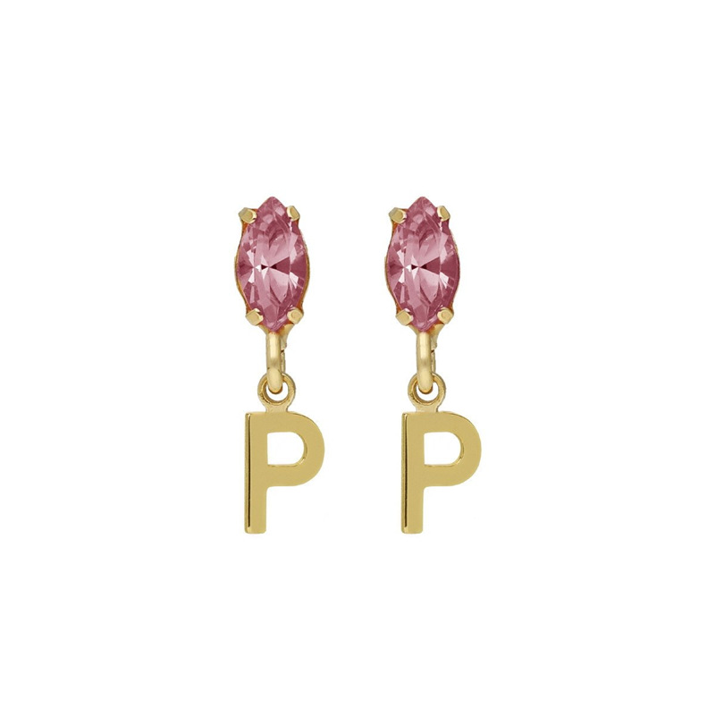 Fashion Letter Sterling Silver Earrings Plating Inlay Zircon 925 Silver Earrings