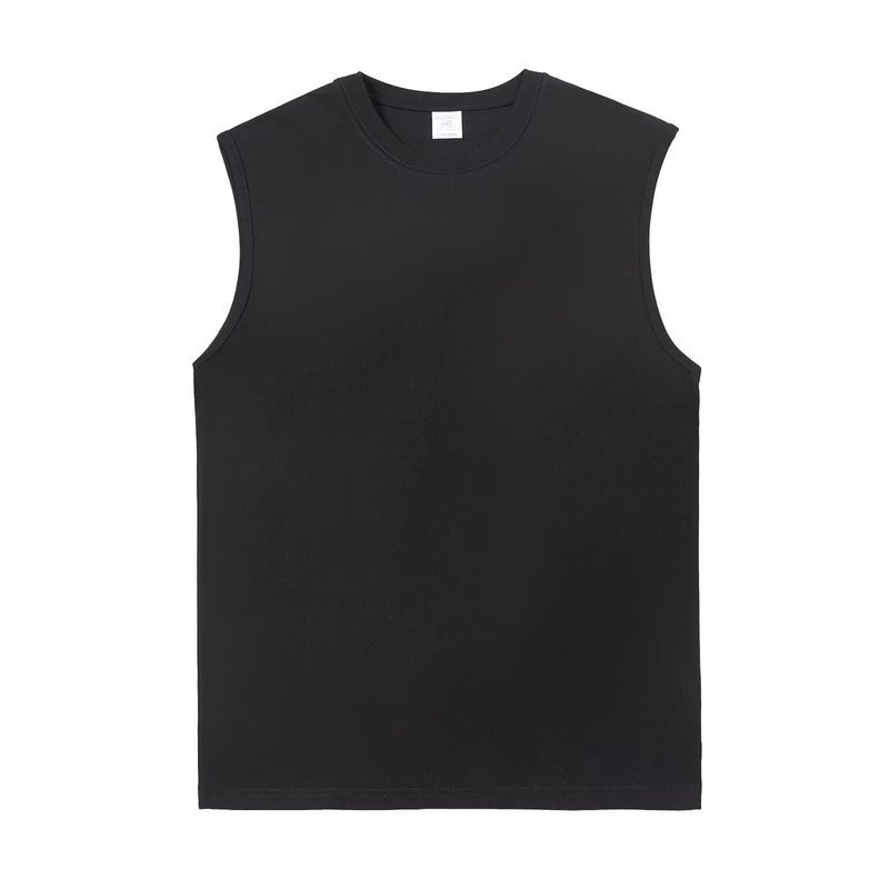 厚手の純綿無地インナーノースリーブTシャツメンズ夏アウターベストスポーツ白ベストメンズボトムストップ|undefined