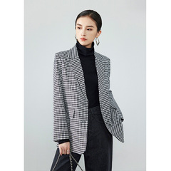 威尔士亲王格西服外套女2025秋冬季新款气质减龄设计感复古小西装