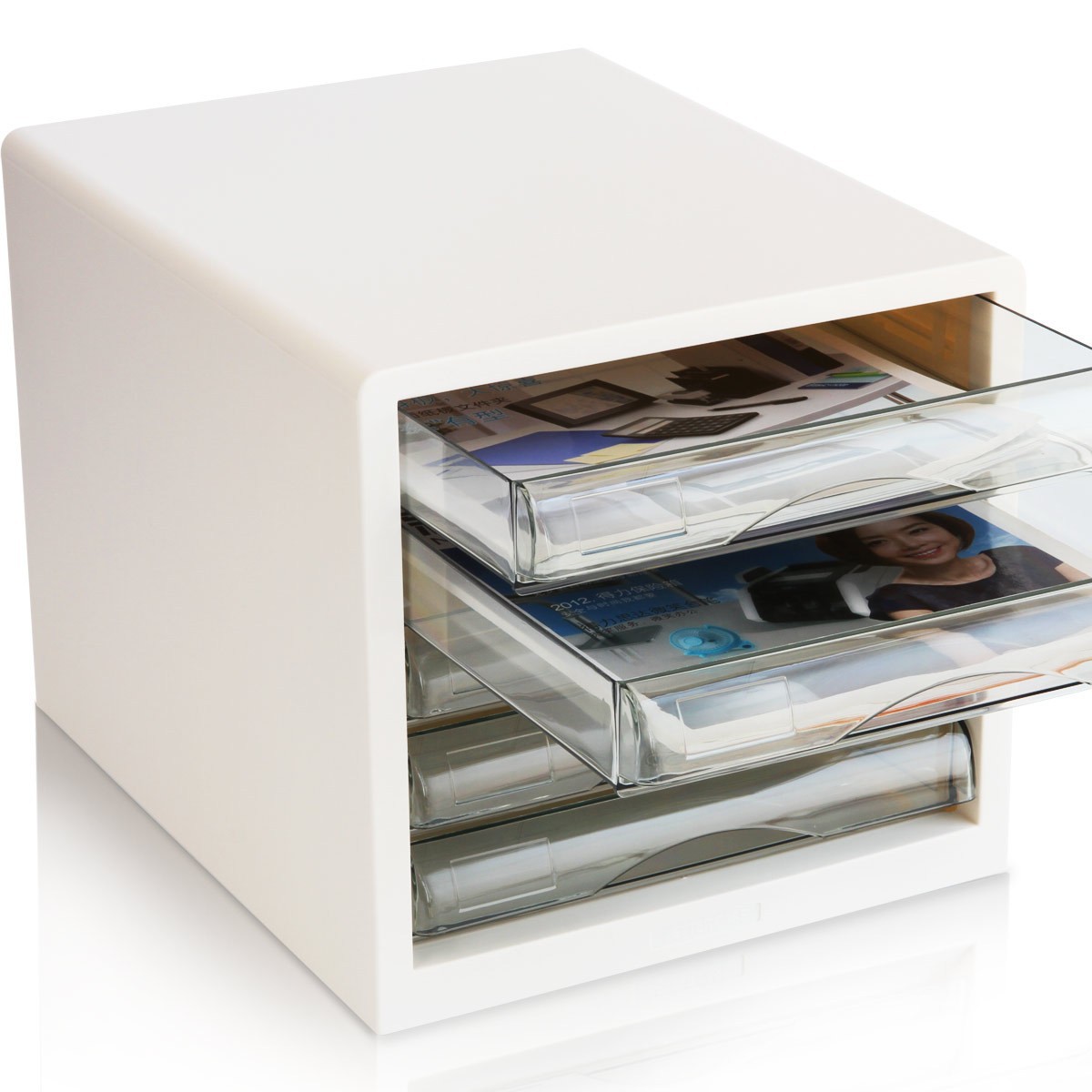 Archivador Deli 9777 de 5 niveles, caja de archivos de escritorio, archivador de documentos, archivador de plástico, venta al por mayor para oficina image 5