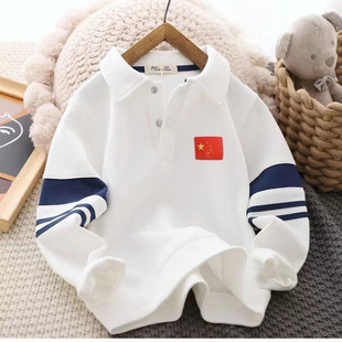 [Shop Selling] Boys' Sweater Spring and Autumn Shirt New Children's T-Shirt Lapel POLO Shirt Long Sleeve