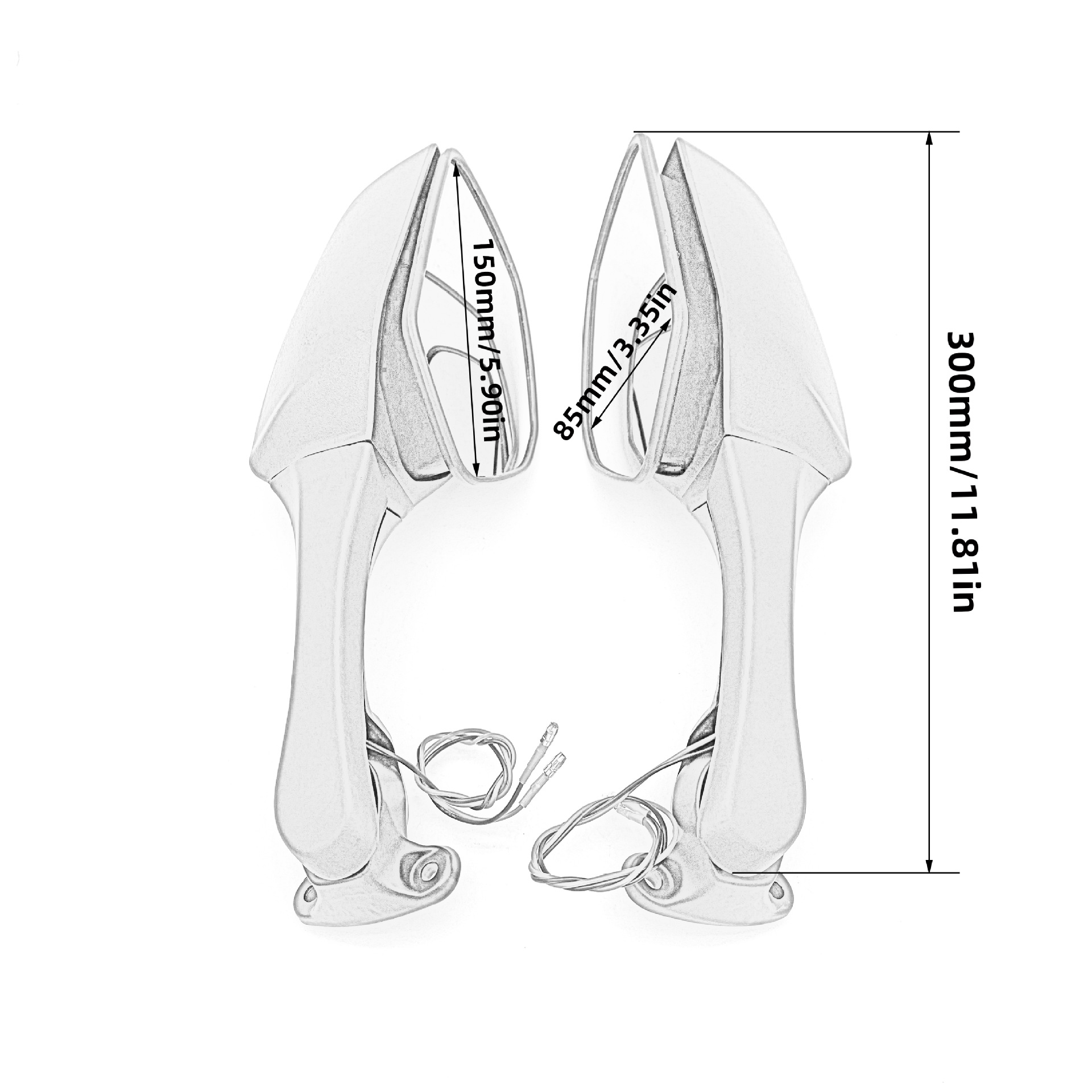 Suitable for Kawasaki ZX10R 2016-2018 with light turn signal mirror motorcycle universal Daniel rearview mirror