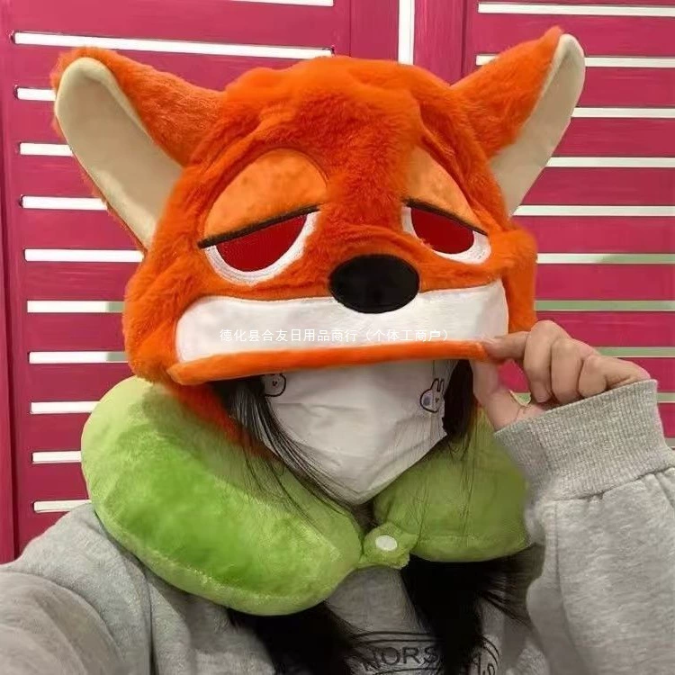 Подушка Zootopia Fox Nick Judy с шапкой, подушка для шеи, дорожная шляпа для самолета, высокоскоростной железной дороги