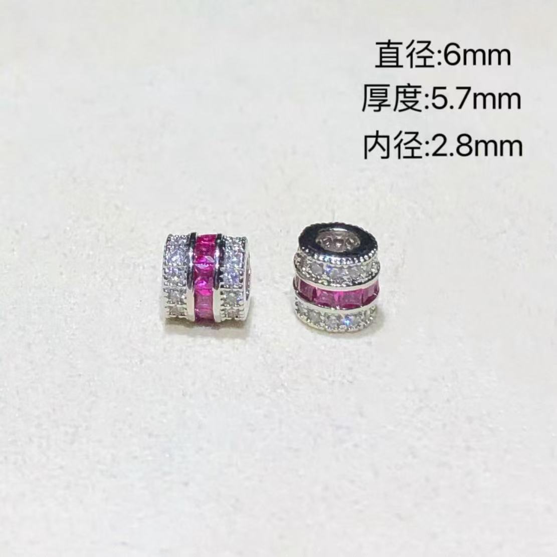 14K Gold-Filled High Color Retention Jewelry Crystal DIY Accessories Colorfulful Zircon Large Hole Spacer Beads Bracelet Necklace Accessories
