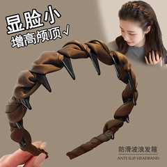高颅顶发箍女2025新款日常外戴洗脸专用头箍发卡带齿防滑压发头饰