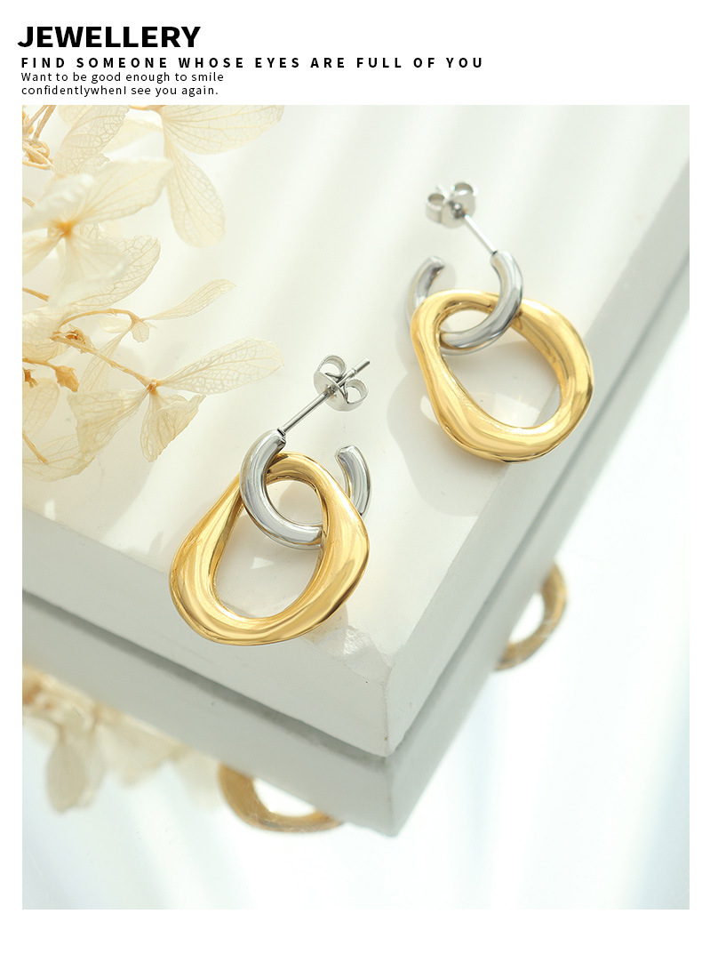 Fashion Irregular Titanium Steel Drop Earrings Stainless Steel Earrings