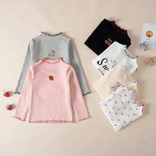 Autumn and Winter Children's velvet half turtleneck bottoming shirt children's autumn clothes boys and girls cotton warm autumn clothes long-sleeved top
