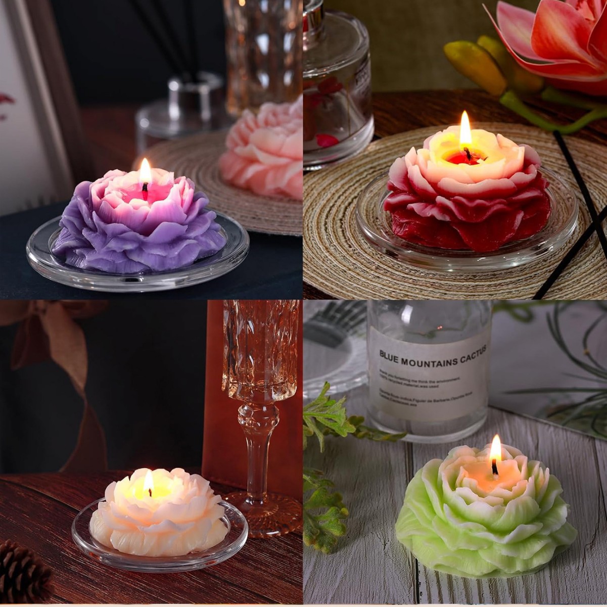 Fragancia de souvenirs con forma de flor de peonía, decoración de velas, ambiente, regalo, día de la madre, flores creativas, velas aromáticas
