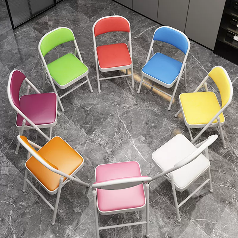 简约金属折叠椅家用电脑椅时尚休闲靠背椅子办公培训椅宿舍学习椅