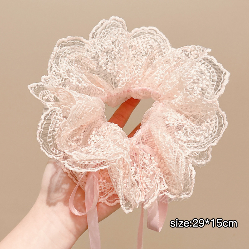 Lazo para el cabello de intestino grueso rayado coreano para mujer, sensación de alto nivel, cuerda para el cabello de cola de caballo, banda de goma para la cabeza para niñas, cuerda para la cabeza de gran tamaño, accesorios para el cabello de flores para la cabeza