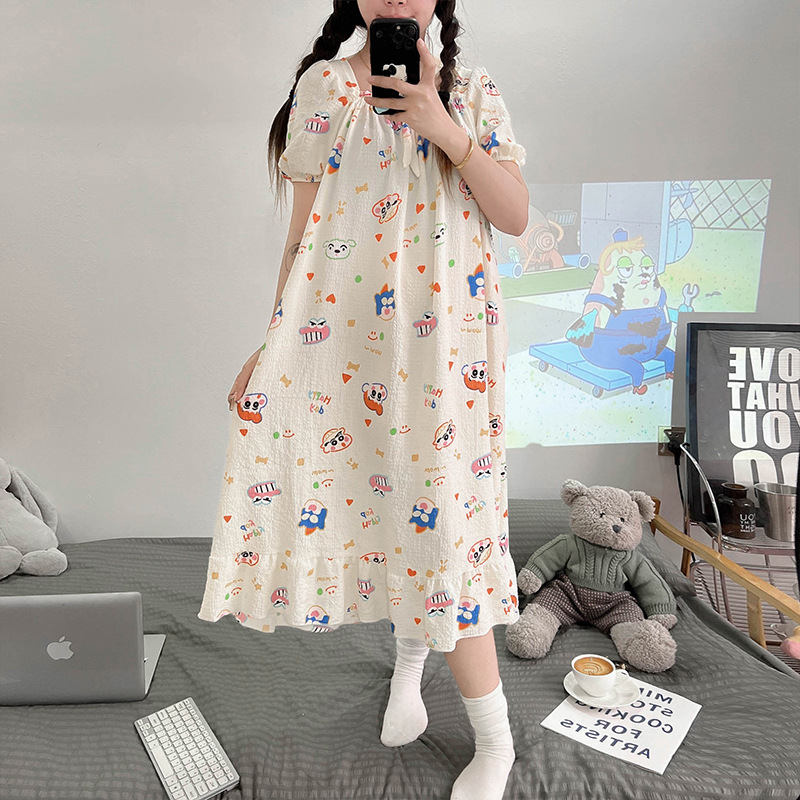 2024 pijama de mujer de verano pijama de mangas cortas delgada dulce estudiante lindo verano se puede usar ropa de casa