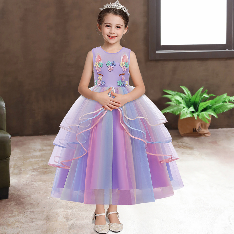 Unicorn Long Princess Dress, Children's Dress, Summer Children's Clothing Dress, Girls' Dress, Dress Wholesale